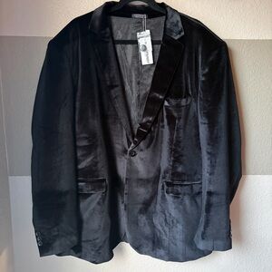 NWT COOFANDY Men's 2XL Velvet Blazer Notched Lapel Velour Suit Jacket Tuxedo